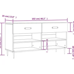vidaXL Zapatero madera de ingeniería 102x35x55 cm Roble ahumado Discount