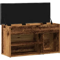 vidaXL Zapatero madera de ingeniería madera vieja 82x32x45,5 cm Madera antigua Online