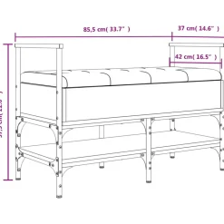 vidaXL Bancos-Zapatero madera de ingeniería 85,5x42x57,5 cm