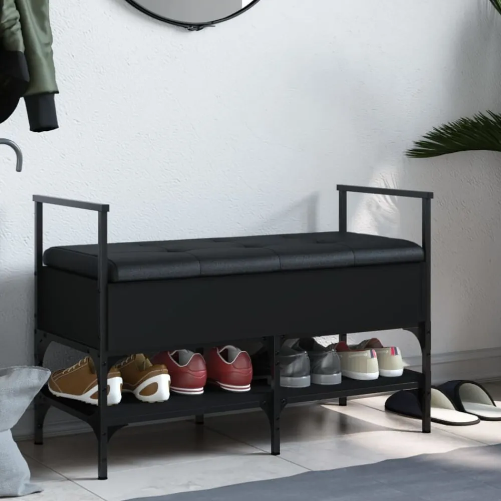 vidaXL Bancos-Zapatero madera de ingeniería 85,5x42x57,5 cm