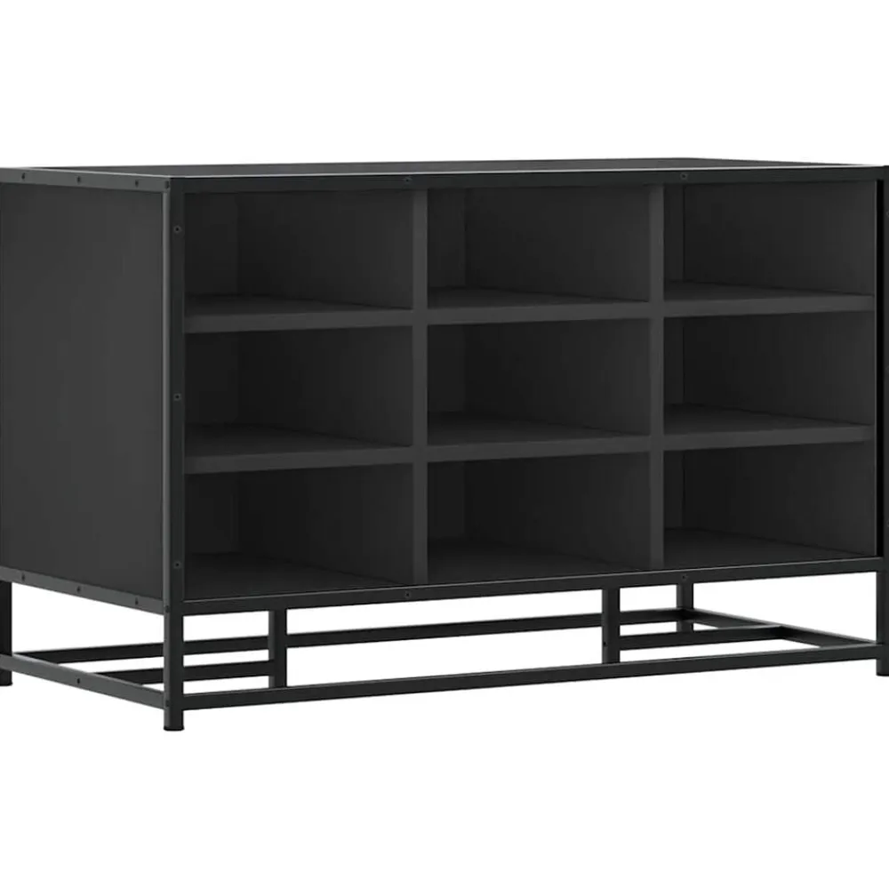 vidaXL Bancos-Zapatero madera de ingeniería y metal 84x40x53,5 cm