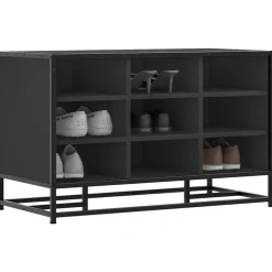 vidaXL Bancos-Zapatero madera de ingeniería y metal 84x40x53,5 cm