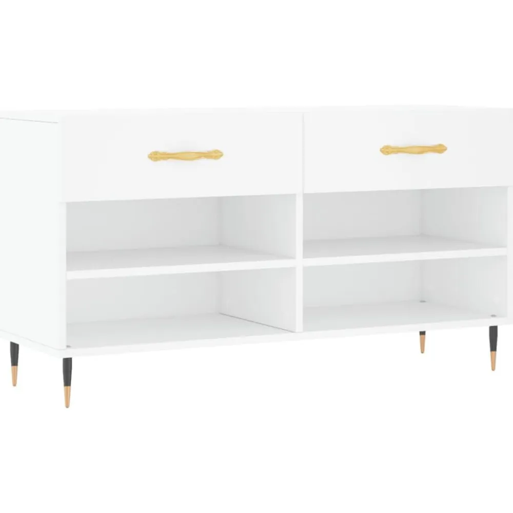 vidaXL Zapatero madera de ingeniería 102x35x55 cm Blanco Online