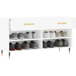 vidaXL Zapatero madera de ingeniería 102x35x55 cm Blanco Online