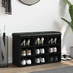 vidaXL Zapatero madera de ingeniería 82x32x50 cm Negro Sale