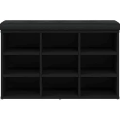 vidaXL Zapatero madera de ingeniería 82x32x50 cm Negro Sale