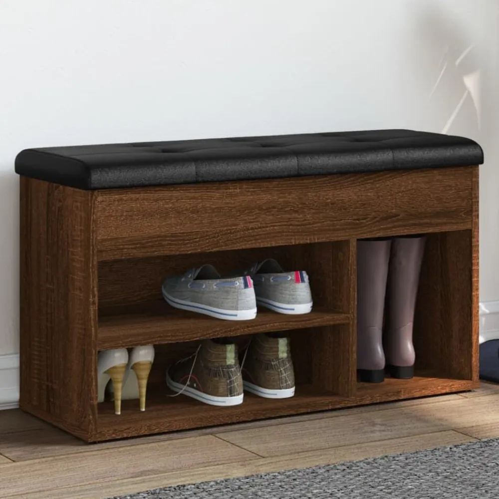 vidaXL Zapatero madera de ingeniería marrón roble 82x32x45,5 cm Marrón roble Hot