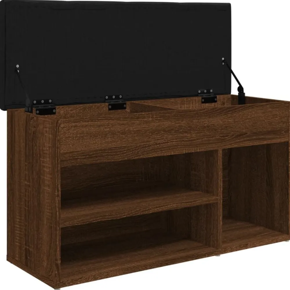 vidaXL Zapatero madera de ingeniería marrón roble 82x32x45,5 cm Marrón roble Hot