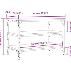 vidaXL Bancos-Zapatero madera de ingeniería 70x38,5x49 cm