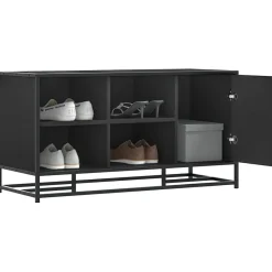 vidaXL Bancos-Zapatero madera de ingeniería y metal 100x40x53,5cm