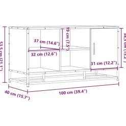 vidaXL Bancos-Zapatero madera de ingeniería y metal 100x40x53,5cm