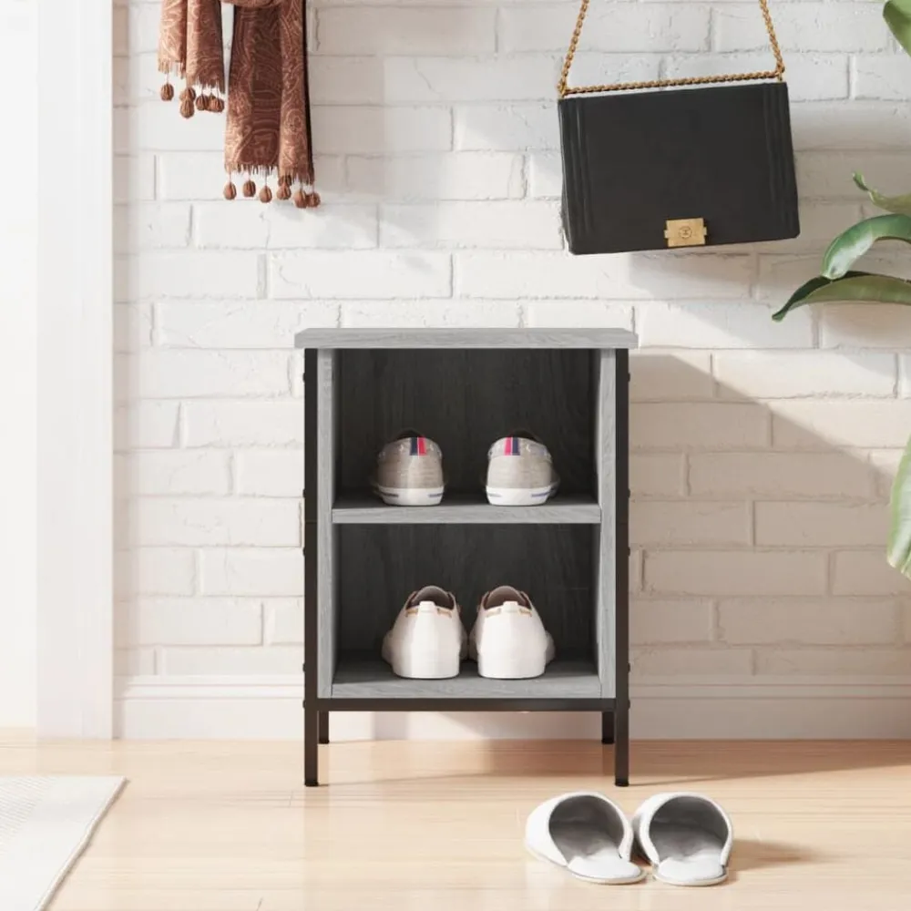 vidaXL Zapatero madera de ingeniería 38x35x50 cm Gris sonoma Discount