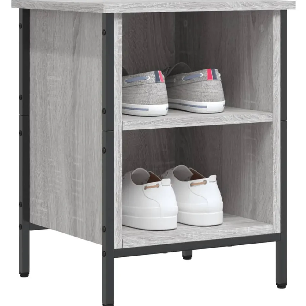 vidaXL Zapatero madera de ingeniería 38x35x50 cm Gris sonoma Discount