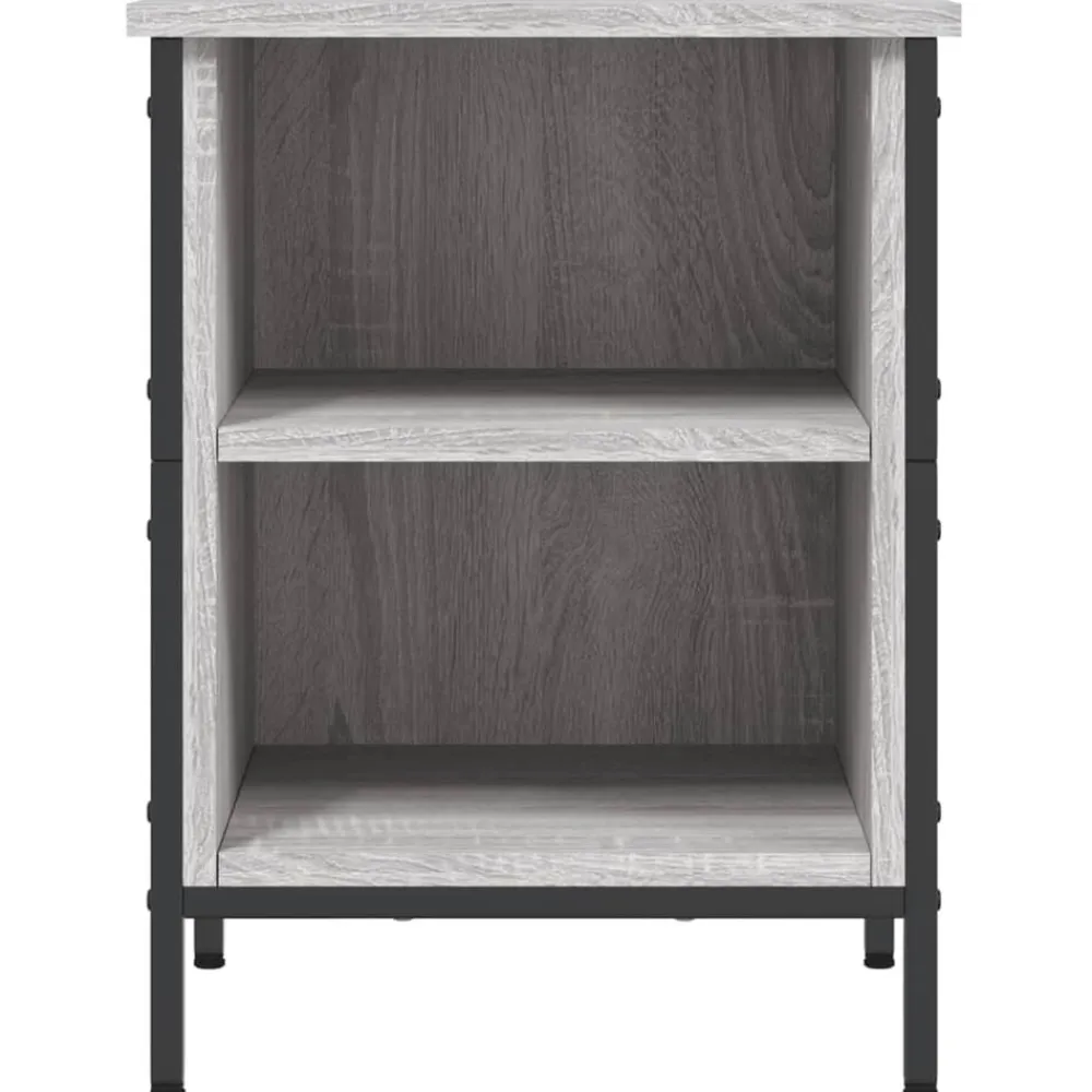 vidaXL Zapatero madera de ingeniería 38x35x50 cm Gris sonoma Discount