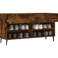 vidaXL Zapatero madera de ingeniería 102x35x55 cm Roble ahumado Hot