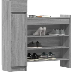 vidaXL Zapatero madera de ingeniería 100,5x28x100 cm Gris sonoma Hot