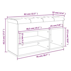 vidaXL Bancos-Zapatero madera de ingeniería 82x32x45,5 cm