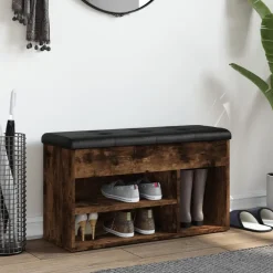 vidaXL Bancos-Zapatero madera de ingeniería 82x32x45,5 cm