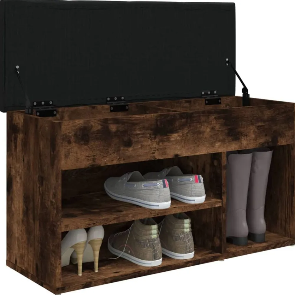 vidaXL Bancos-Zapatero madera de ingeniería 82x32x45,5 cm