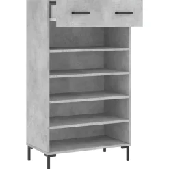 vidaXL Productos Del Hogar-Zapatero madera de ingeniería gris hormigón 60x35x105 cm