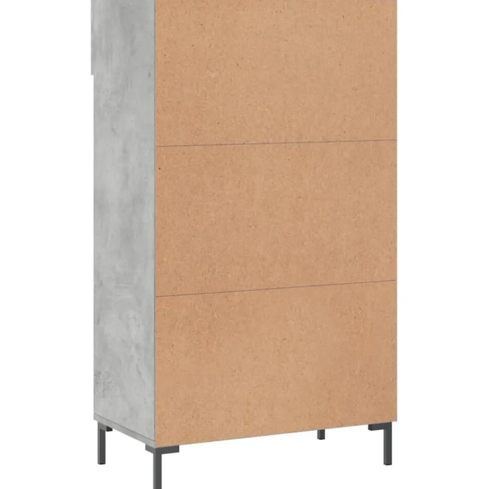 vidaXL Productos Del Hogar-Zapatero madera de ingeniería gris hormigón 60x35x105 cm