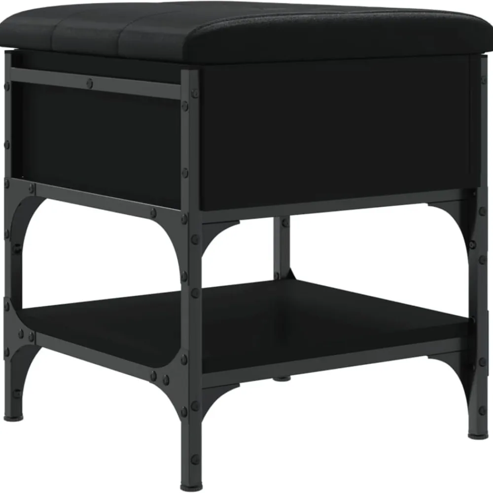 vidaXL Zapatero madera de ingeniería 42x42x45 cm Negro Online