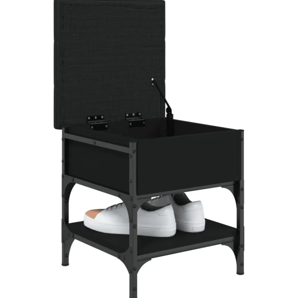 vidaXL Zapatero madera de ingeniería 42x42x45 cm Negro Online