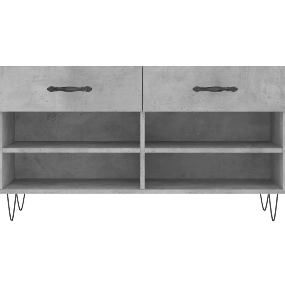 vidaXL Zapatero madera de ingeniería gris hormigón 102x35x55 cm Gris hormigón Online