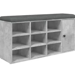 vidaXL Zapatero madera de ingeniería gris hormigón 102x32x50 cm Gris hormigón Sale