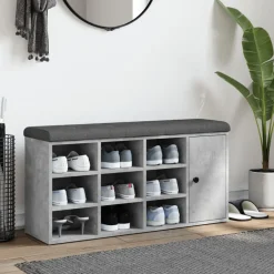 vidaXL Zapatero madera de ingeniería gris hormigón 102x32x50 cm Gris hormig&oacute;n Sale
