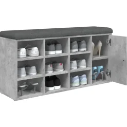 vidaXL Zapatero madera de ingeniería gris hormigón 102x32x50 cm Gris hormig&oacute;n Sale