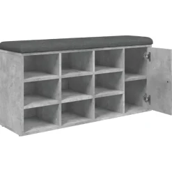 vidaXL Zapatero madera de ingeniería gris hormigón 102x32x50 cm Gris hormig&oacute;n Sale