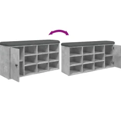 vidaXL Zapatero madera de ingeniería gris hormigón 102x32x50 cm Gris hormig&oacute;n Sale