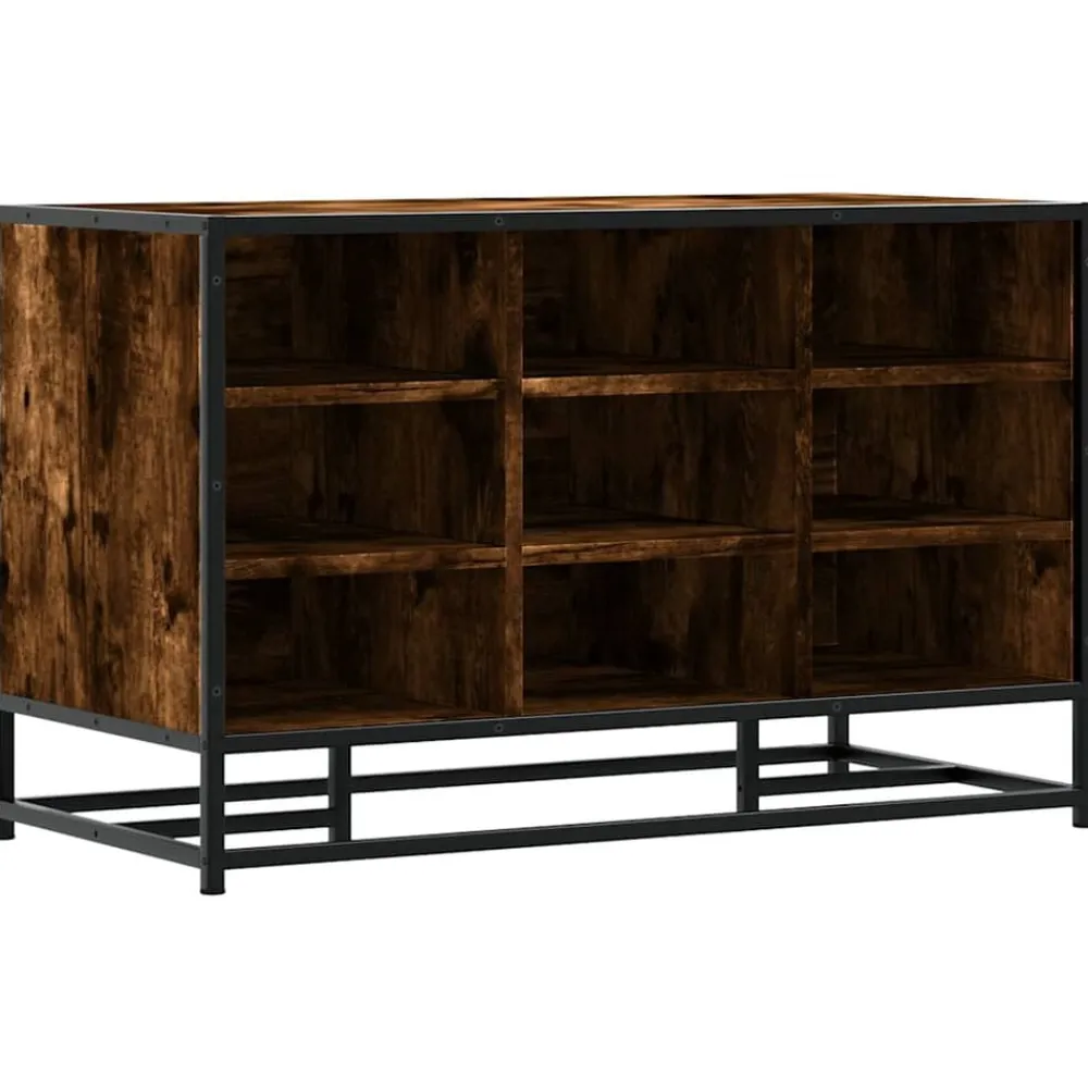 vidaXL Zapatero madera de ingeniería 84x40x53,5 cm Roble ahumado
