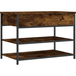 vidaXL Zapatero madera de ingeniería 70x42,5x50 cm Roble ahumado Hot