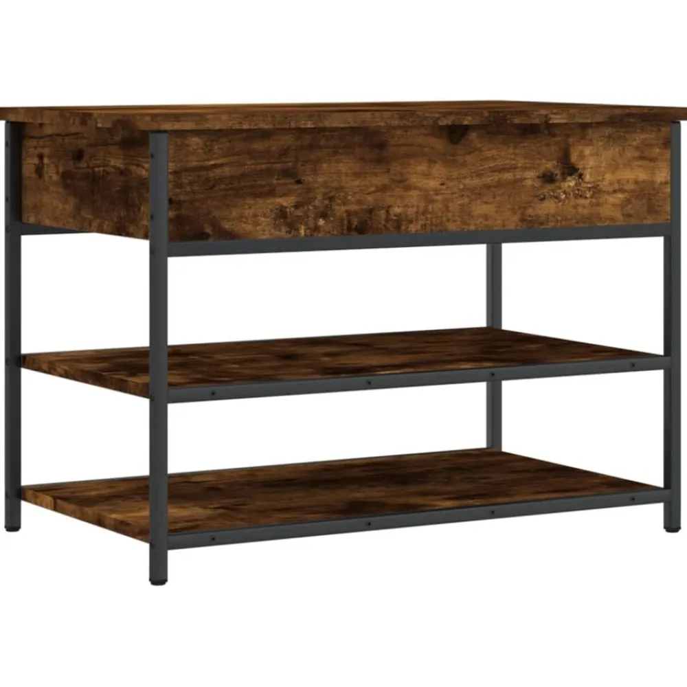 vidaXL Zapatero madera de ingeniería 70x42,5x50 cm Roble ahumado Hot