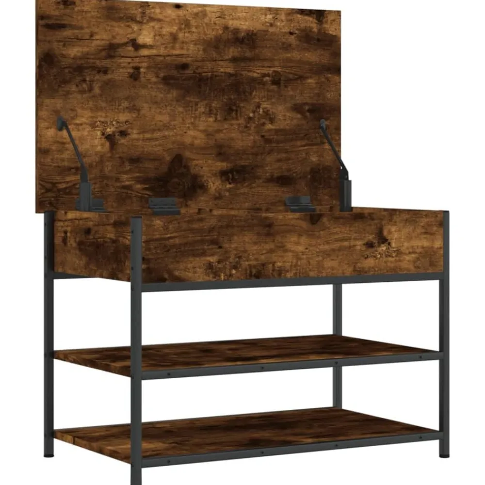 vidaXL Zapatero madera de ingeniería 70x42,5x50 cm Roble ahumado Hot