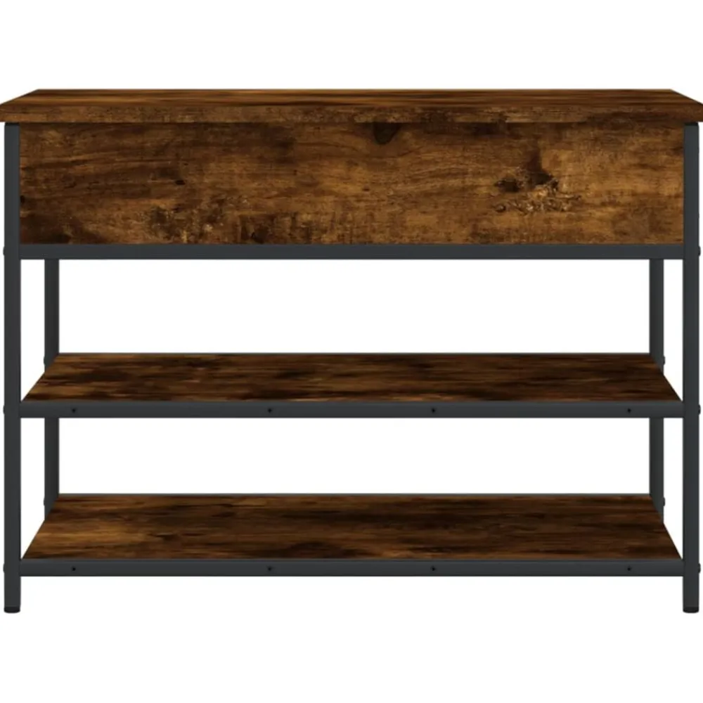 vidaXL Zapatero madera de ingeniería 70x42,5x50 cm Roble ahumado Hot