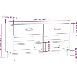 vidaXL Zapatero madera de ingeniería 102x35x55 cm Gris sonoma Sale