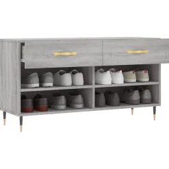 vidaXL Zapatero madera de ingeniería 102x35x55 cm Gris sonoma Sale