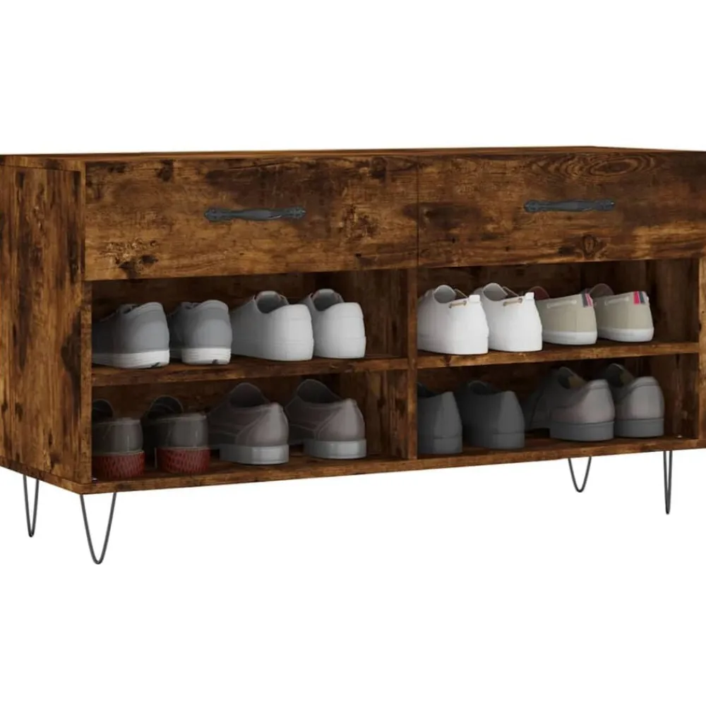 vidaXL Productos Del Hogar-Zapatero madera de ingeniería 102x35x55 cm