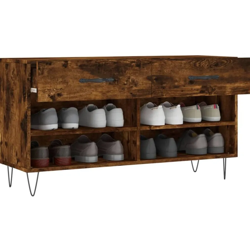 vidaXL Productos Del Hogar-Zapatero madera de ingeniería 102x35x55 cm