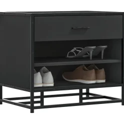 vidaXL Bancos-Zapatero madera de ingeniería y metal 60x40x53,5 cm