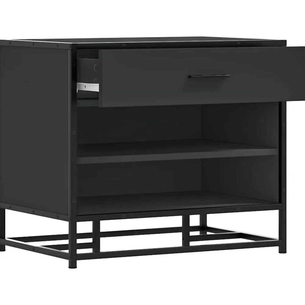 vidaXL Bancos-Zapatero madera de ingeniería y metal 60x40x53,5 cm