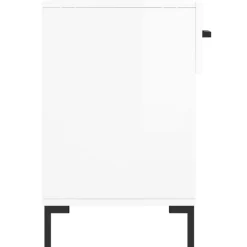 vidaXL Productos Del Hogar-Zapatero madera de ingeniería blanco brillo 102x35x55 cm