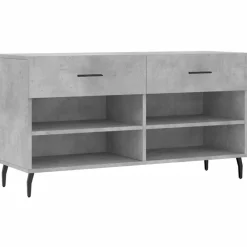 vidaXL Zapatero madera de ingeniería gris hormigón 102x35x55 cm Gris hormigón Discount
