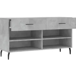 vidaXL Zapatero madera de ingeniería gris hormigón 102x35x55 cm Gris hormigón Discount