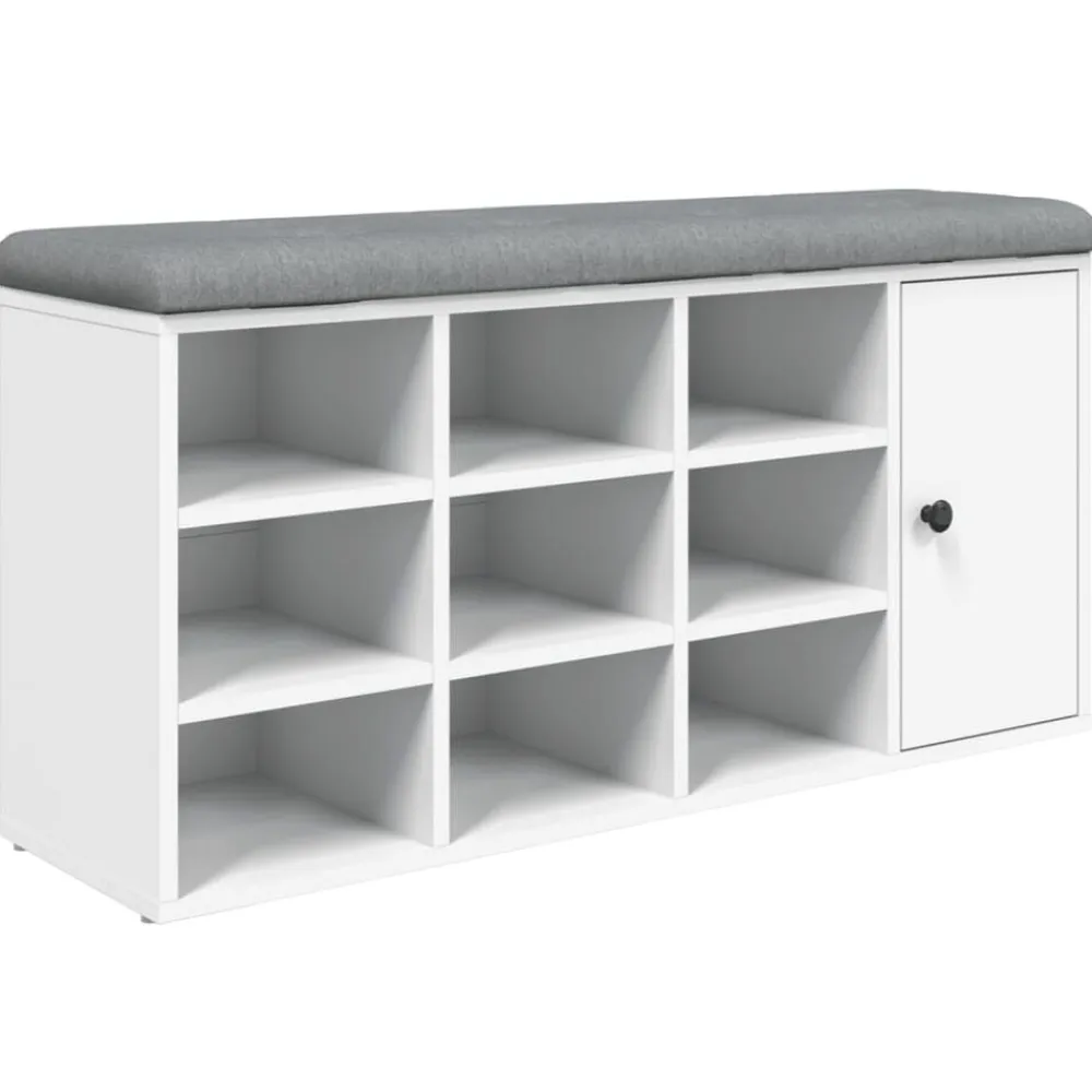 vidaXL Zapatero madera de ingeniería 102x32x50 cm Blanco New