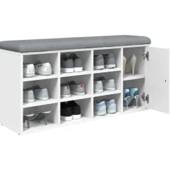 vidaXL Zapatero madera de ingeniería 102x32x50 cm Blanco New