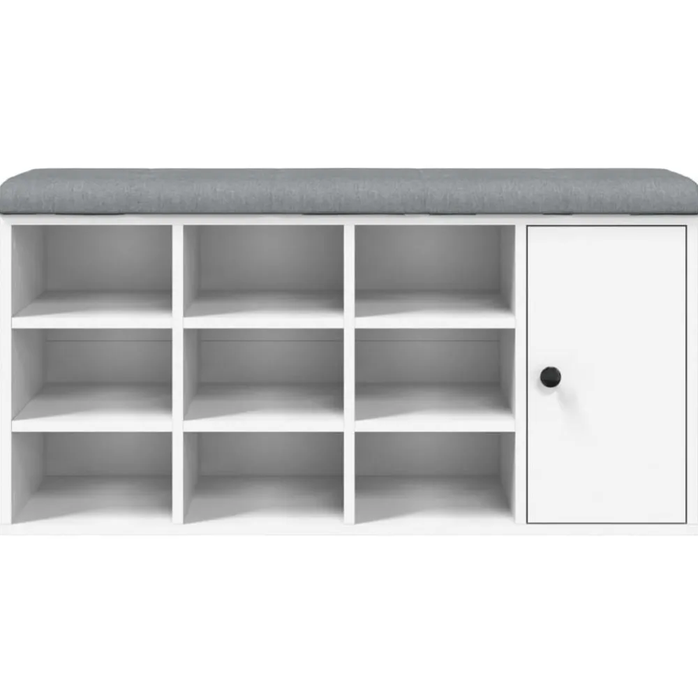 vidaXL Zapatero madera de ingeniería 102x32x50 cm Blanco New